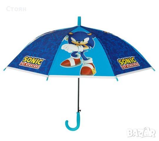 Автоматичен детски бастун чадър за дъжд Blue Sonic 66см, снимка 2 - Чадъри - 42877194