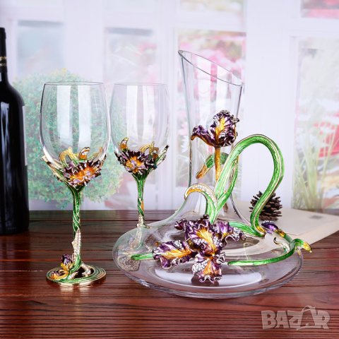 Луксозен сервиз за вино с декантер