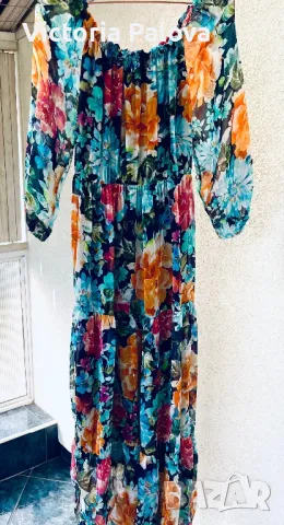 Дълга рокля Италия коприна и вискоза, снимка 8 - Рокли - 47456421