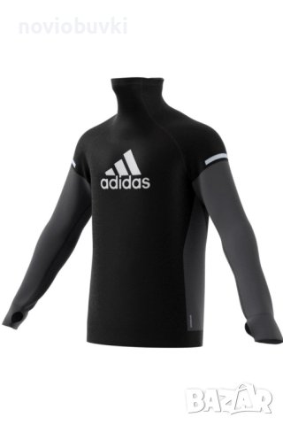 ✅НОВА ОРИГИНАЛНА Мъжка спортна блуза Adidas Block, Черен/Сив - S/M/L/XL, снимка 2 - Спортни дрехи, екипи - 42067701