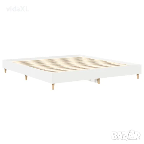 vidaXL Рамка за легло без матрак Бяла 180x200 см инженерно дърво, снимка 7 - Спални и легла - 56147028