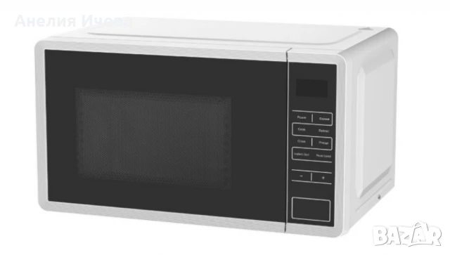 Микровълнова фурна, 700W, 20л., 5 степени на мощност, LED дисплей, Бял, снимка 3 - Микровълнови - 50607438