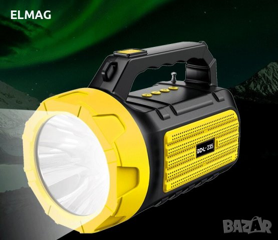 Мощен соларен LED прожектор с вградено FM радио, Bluetooth, USB вход, снимка 5 - Къмпинг осветление - 38662488