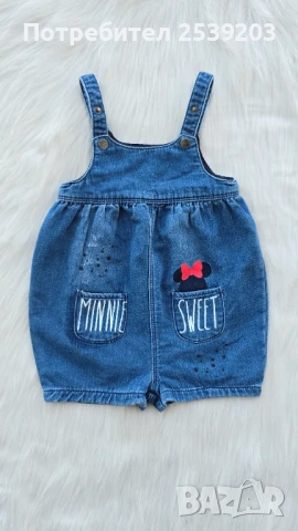 Детски дънков гащеризон Мини Маус 6-9-12месеца, снимка 7 - Бебешки гащеризони - 50815030