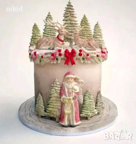 2 срещуположни елена елени елен сърна коледни коледен силиконов молд форма фондан шоколад гипс, снимка 6 - Форми - 48018755