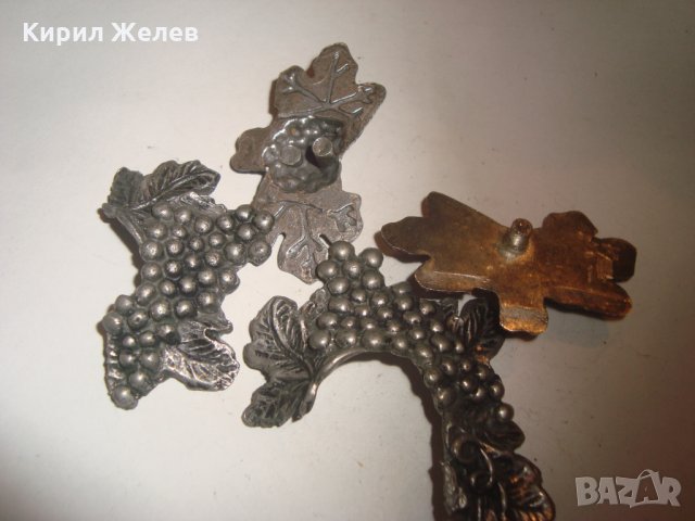 ПОСРЕБРЕНИ ВИНТИДЖ АПЛИКАЦИИ ГРОЗДЕ ЛОЗОВ ЛИСТ 2058, снимка 5 - Други ценни предмети - 30625387