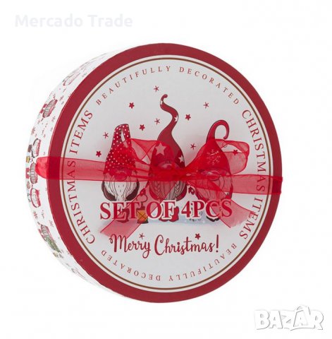 Коледен комплект Merkado Trade, 4бр.,Чинии за сервиране, Гноми , снимка 2 - Сервизи - 38552046