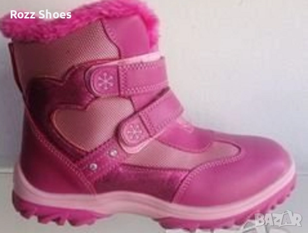 Детски розови ботушки за момиче с пух и цип 