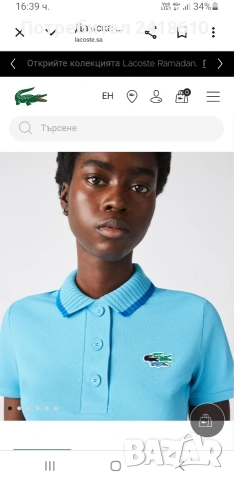 Lacoste Slim Fit Pique Cotton Womens Size 40 - M НОВО! ОРИГИНАЛ! Дамска Тениска!