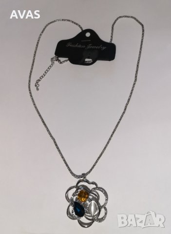 Ново колие розичка с декорация сребристо