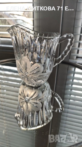 Малка масивна кристална каничка/латиера, снимка 2 - Аксесоари за кухня - 53978784