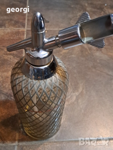 ретро стъклен сифон за газирана вода 30/6, снимка 4 - Антикварни и старинни предмети - 52796742