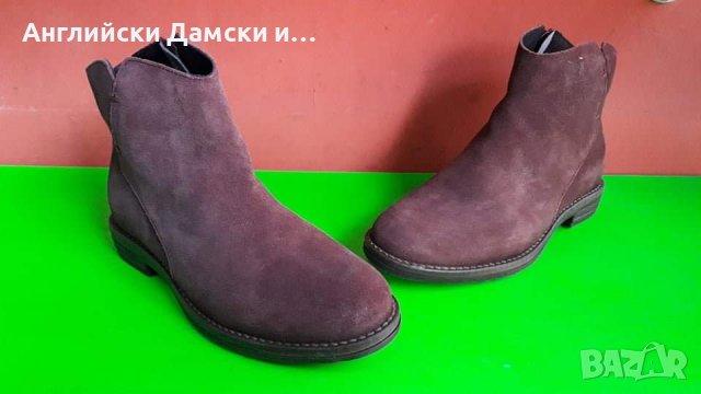 Английски дамски боти естествен велур 