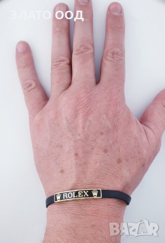 Златни - 14К гривни гривни със кожа и силикон, снимка 14 - Гривни - 8214934