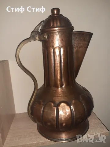 Стара медна кана ибрик, снимка 5 - Декорация за дома - 48346640
