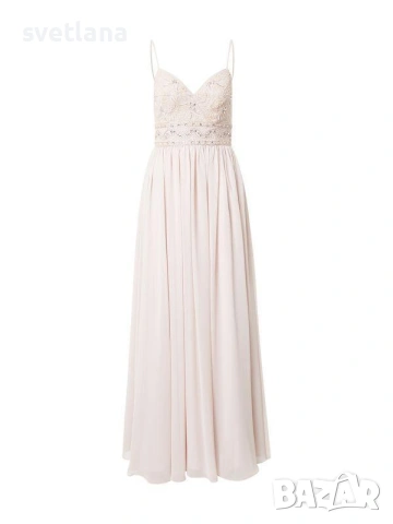 Официална рокля в бежов цвят