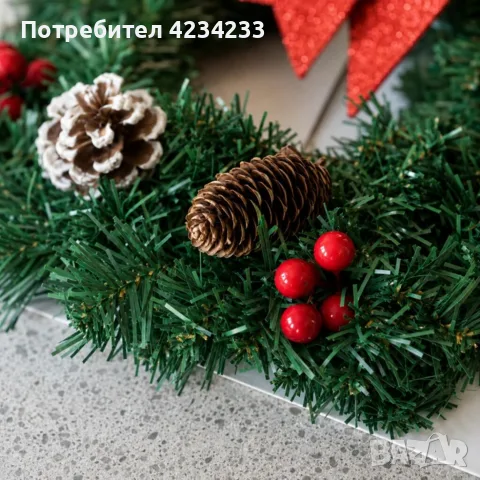 Коледен венец с LED лампички, снимка 4 - Декорация за дома - 56540520