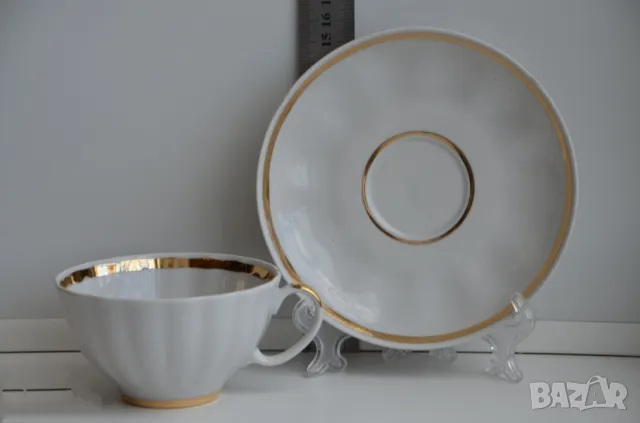 Сервиз за чай Дулево-Бял лебед,от времето на СССР , снимка 12 - Сервизи - 41787642