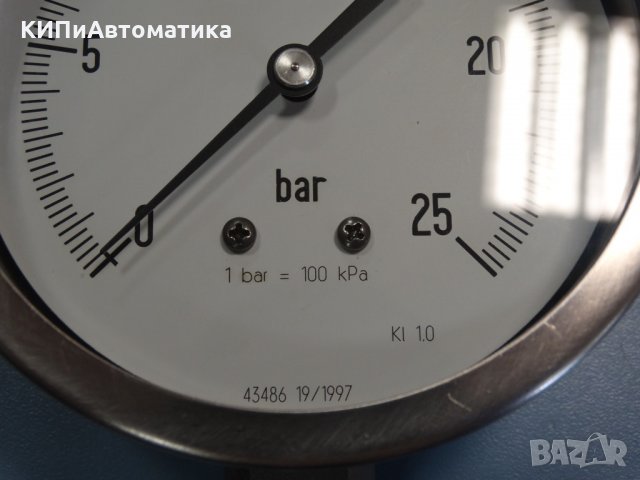 Манометър Nuova Fima Ф 100, 25 bar, снимка 3 - Резервни части за машини - 34464359