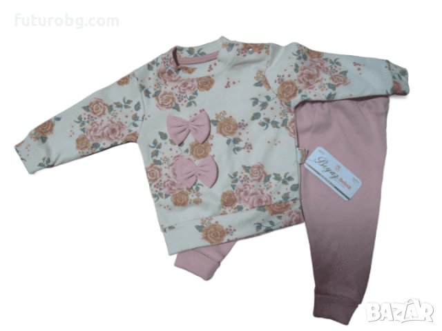 Комплект от две части за бебе момиче с щампи на рози, снимка 2 - Комплекти за бебе - 39158075