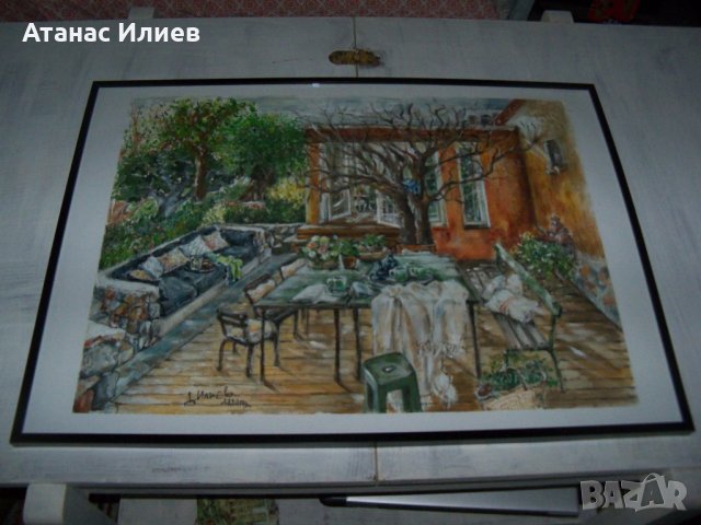 "Поглед към терасата" картина на худ. Десислава Илиева, снимка 6 - Картини - 29849070