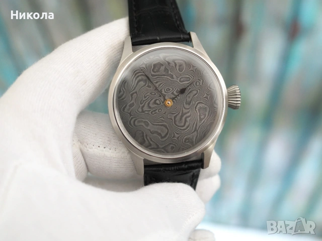 Ръчен часовник ЕТА 6498 с дамасков циферблат, снимка 4 - Мъжки - 54077286