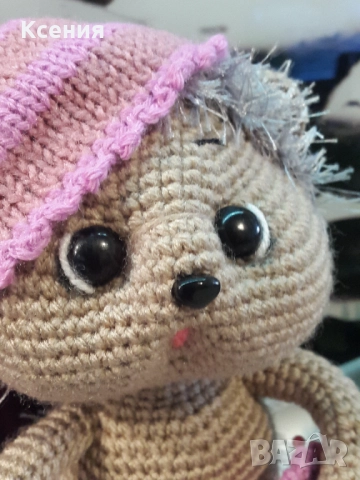 Плетена играчка ”Сънлив Таралеж”, Плетени, ръчно изработени, прекрасен подарък, снимка 5 - Плюшени играчки - 52510078