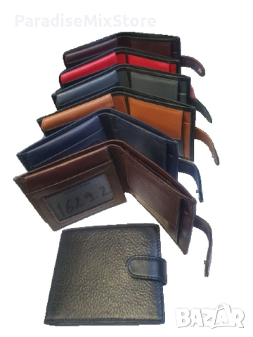 Мъжко портмоне в изчистен дизайн от естествена кожа  Налични цветове: черен; кафяв;черно с червен
