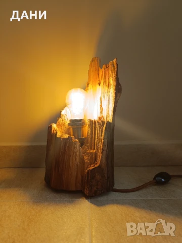 Лампа от бряст , снимка 5 - Настолни лампи - 51027983