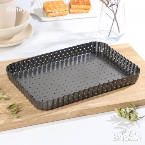 3443 Правоъгълна форма за печене с падвижно дъно, перфорирана, снимка 2 - Съдове за готвене - 39134561