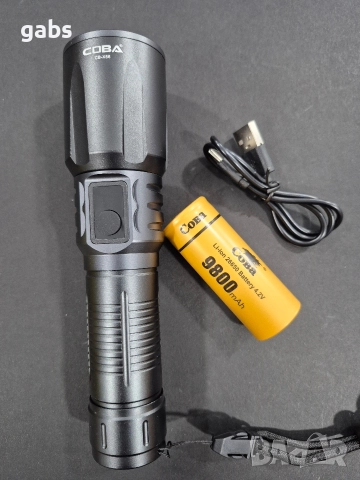 Мощен алуминиев LED фенер 3000m, COBA CB-X86, снимка 3 - Екипировка - 51720691