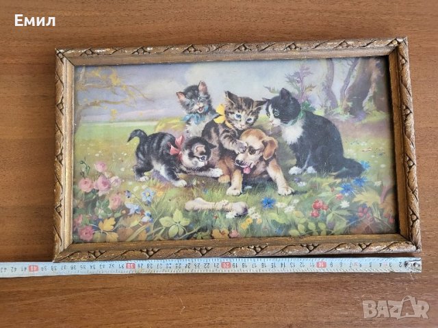 Антикварна репродукция в рамка, снимка 2 - Колекции - 44303123