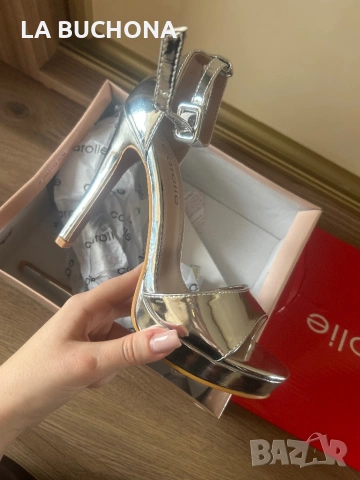 Сребристи сандали, снимка 2 - Сандали - 54067649