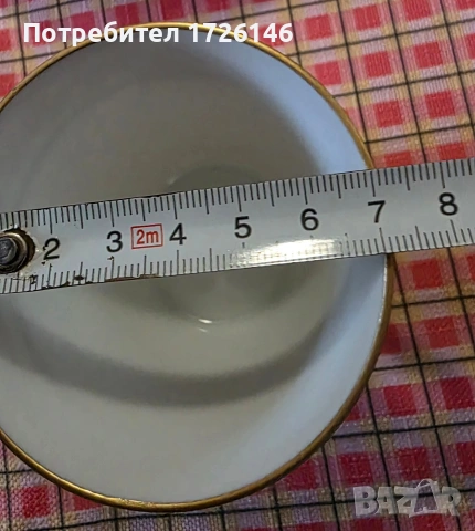 Порцеланов сет за кафе 4 броя с позлата на Eschenbach Bavaria Germany, снимка 11 - Чаши - 54037282