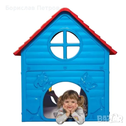 Детска градинска къщичка – Синя къща за игра на открито и закрито с отваряеми врати и прозорци, снимка 9 - Играчки за стая - 55972304