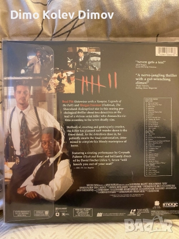 “Seven” Laserdisc, Brad Pitt, Morgan Freeman, снимка 2 - Други жанрове - 51467094