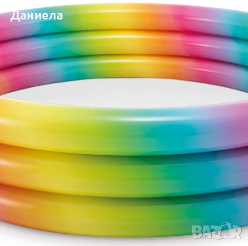 Многоцветен надуваем детски басейн I n t e x - Идеален за забавления в градината 58439NP, снимка 4 - Басейни и аксесоари - 50581086