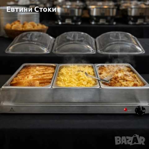 Компактен 2-в-1 електрически нагревател за бюфет