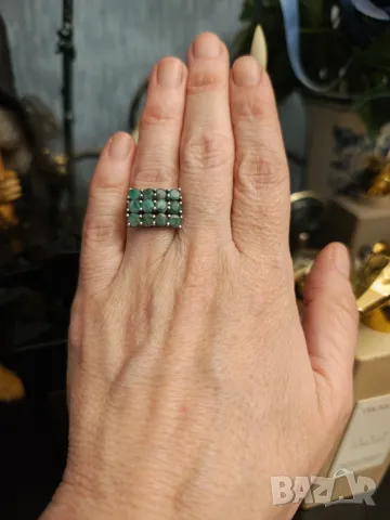 Сребърен лот с натурални смарагди , снимка 5 - Бижутерийни комплекти - 49496891