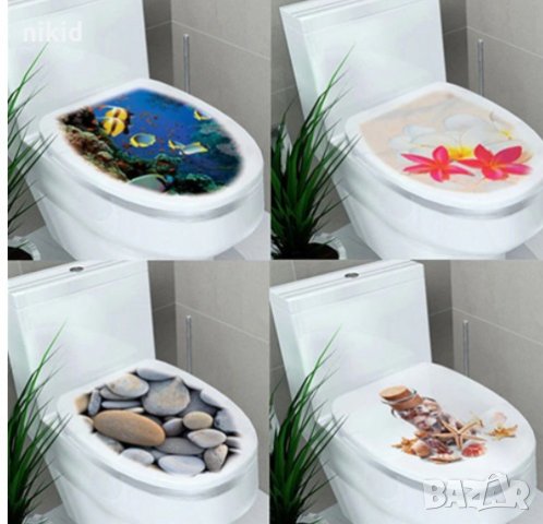 4 вида стикер лепенка за тоалетна чиния за капака WC 
