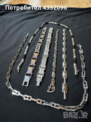 Комплект мъжки колиета - гривни, снимка 2 - Колиета, медальони, синджири - 52544094