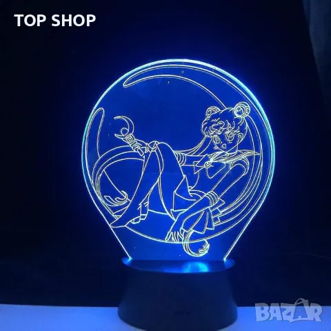3D лампа с дистанционно Sailor Moon, снимка 4 - Лампи за стена - 48474625