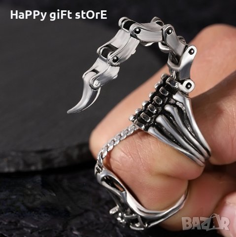 Готически винтидж пръстен с подвижен скорпион - уникално бижу за стилни и смели изяви