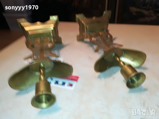 СВЕЩНИЦИ ОТ ФРАНЦИЯ 2БР МЕД/МЕСИНГ 3011221634, снимка 5 - Антикварни и старинни предмети - 38853726