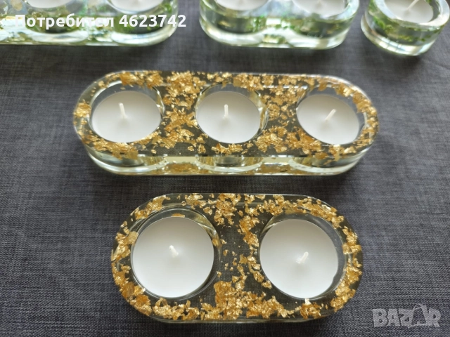 Свещник от епоксидна смола, снимка 3 - Декорация за дома - 52122853