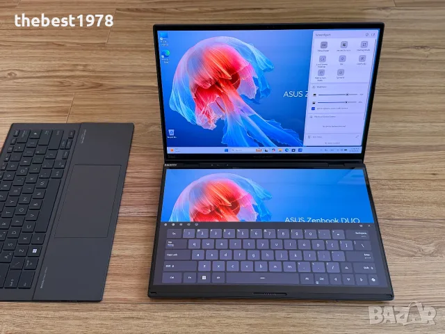 2x14 OLED Asus ZenBook DUO`Ultra 7-155H/16GB LPDDR5/512GB NVMe/Батерия 12ч, снимка 9 - Лаптопи за работа - 56164759