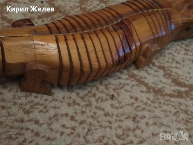 Крокодил дървена фигура 4758, снимка 6 - Антикварни и старинни предмети - 52070333