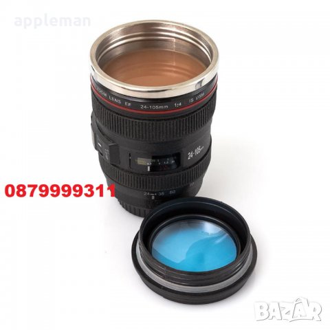 Термос - ЧАША - ОБЕКТИВ С ПРОЗРАЧЕН КАПАК Canon, снимка 5 - Чаши - 31723810