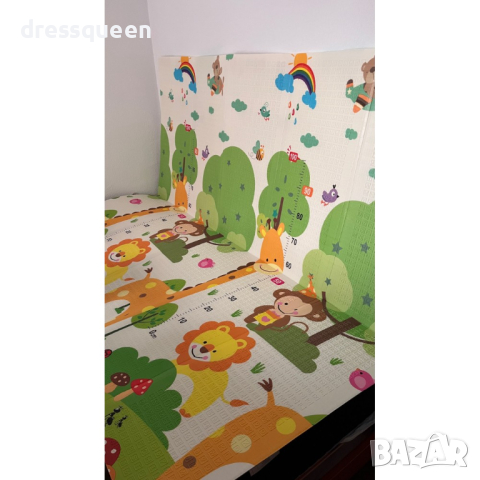 4133 Сгъваемо детско килимче за игра, топлоизолиращо 180x200x1cm Жираф и Писта с ВЛАКЧЕТА, снимка 13 - Други - 44615661