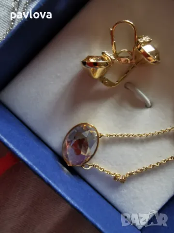 Сваровски колие и обеци Swarovski, снимка 3 - Колиета, медальони, синджири - 47995418